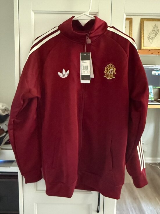 adidas Originals Other - NWT adidas Spain Track Jacket Burgundy Red Full Zip Soccer España Youth M
